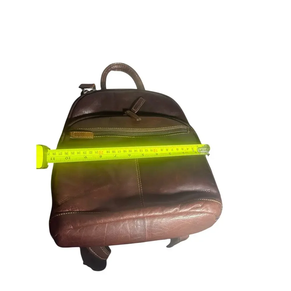 Jack Georges Brown Leather Backpack Bag voyager collection heritage leather